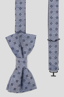 Monty Blue Micro-Print Bow Tie