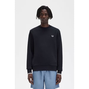 Herr Fred Perry Rundhalsad Sweatshirt i Svart