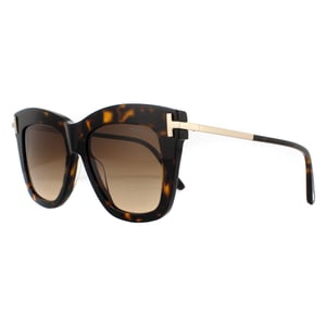 Tom Ford Square Womens Mörk Havanna Brun Gradient Solglasögon