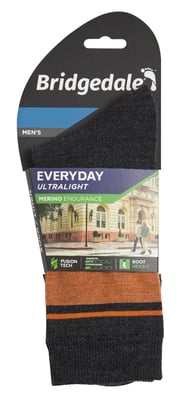 Bridgedale - Mens Liner Base Layer Merino Socks - Graphite