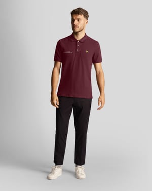 Men's Lyle And Scott Co-Ordinate Print Plain Polo Shirt in Burgundy