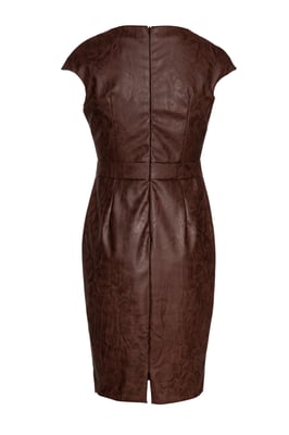 Chocolate Brown Faux Leather Dress