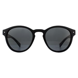 Polaroid Round Mens Black Grey Polarized Sunglasses