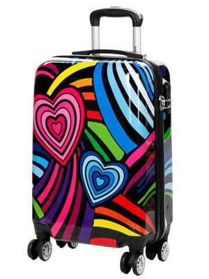 Printed Hard Shell Dual 4 Wheel Luggage Suitcase