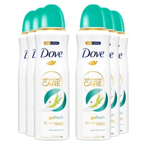 Dove Advanced Care Go Fresh Antiperspirant Deo Pear & Aloe Vera Scent 200ml, 6pk