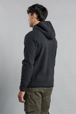 Grey Zip-Through Hooded Fleece With Sherpa Lining