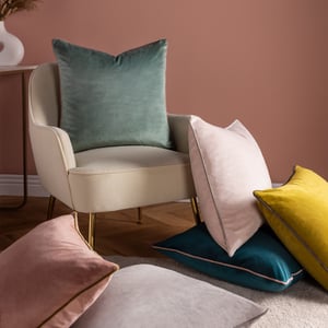 Paoletti Meridian Piped Velvet Cushion Cover