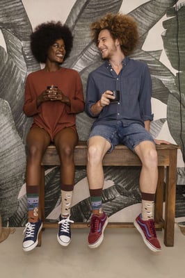 SPOX SOX - Mens & Ladies Mismatched Novelty Odd Socks - Coffee