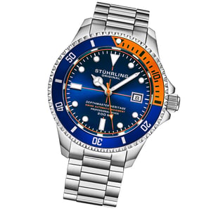 Blå och orange Schweizisk automatisk Depthmaster Heritage 42mm dykare