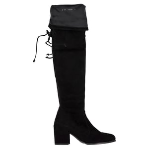 Stuart Weitzman Tieland 85 Over-The-Knee Boots in Black Suede
