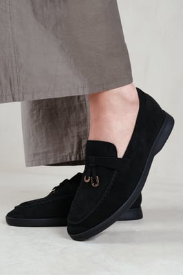 Where's That From Womens 'Pegasus' Slip On Trim Loafers With Accessory Detailing