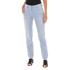 Lange Chinese broek met smalle zomen 70DBF0196 vrouw
