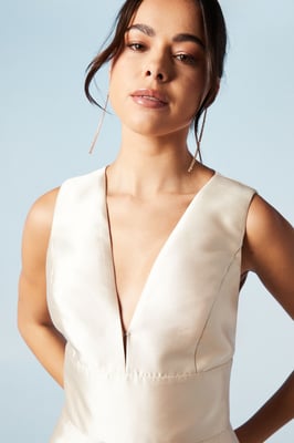 Plunge Waterfall Bridesmaids Maxi Dress