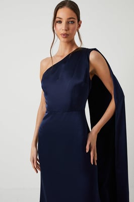 Drape Shoulder Detail Bridesmaids Dress