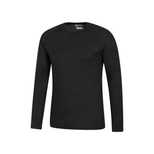 Mountain Warehouse Mens Talus rundhalsad långärmad termotröja med rund hals (Svart)