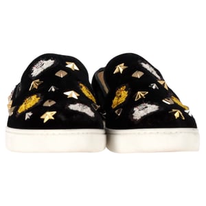 Christian Louboutin Mister Academy Slip On Sneakers In Black Velvet