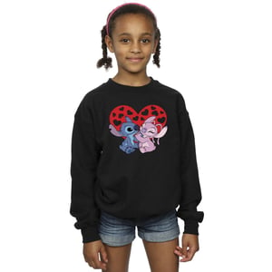 Disney Meisjes Lilo & Stitch Harten Sweatshirt (Zwart)