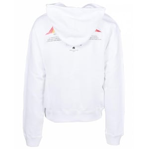 Witte hoodie met gebroken wit graffiti-verflogo