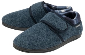 Velcro Slippers for Men | Dunlop | Memory Foam | Orthapedic | Easy Close | House Bedroom Indoor - Navy