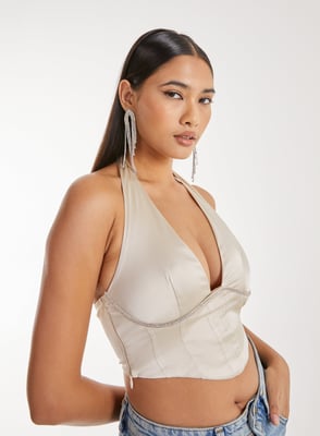 Diamante Halter Neck Top