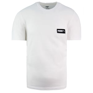 Puma Relaxed Fit Logo Tee Short Sleeve Crew Neck Mens White T-Shirt 582687 02