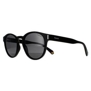 Polaroid Round Unisex Black Grey Polarized Sunglasses