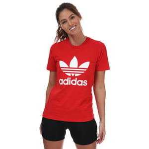 Women's adidas Originals Adicolor Classics Trefoil T-Shirt in Red