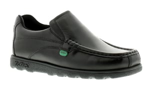 New Older Boys/Childrens Black Kickers Fragma Slip Ons Shoes