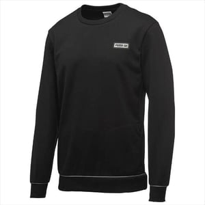 Puma ICNY Logo Mens LS Svart Sweatshirt Top Jumper Pullover 568916 01 EE140