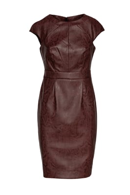 Chocolate Brown Faux Leather Dress