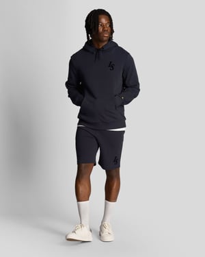 Mens Club Emblem Hoodie in Dark Navy