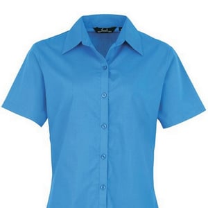 Premier Popeline blouse met korte mouwen / Gewoon werkoverhemd (Saffier)