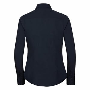 Russell Collectie Dames/Dames Lange Mouwen Poly-Katoen Gemakkelijk Onderhoud Gepaste Poplin Shirt (Franse marine)