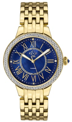 GV2 Astor II Swiss Quartz Diamond Women's Blue MOP Dial