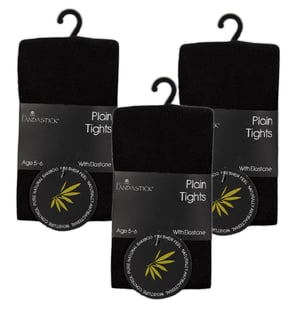 Sock Snob - 3 Paar Meisjes Bamboe Panty's Multipack | Effen Panty's voor School - Zwart
