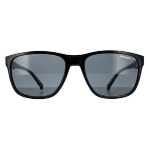 Arnette Rectangle Mens Shiny Black Dark Grey Polarized Solglasögon