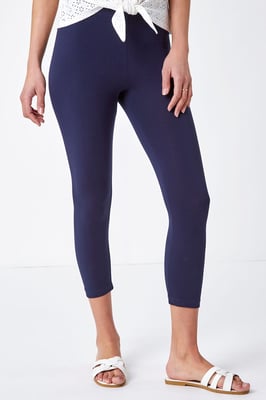 Elastic Waist Stretch Cropped Leggings