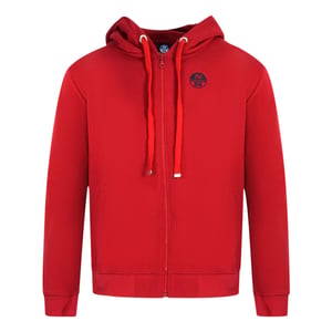 North Sails Logo Red Zip Hoodie
