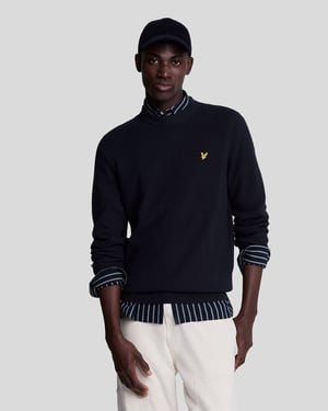 Lyle & Scott Grid Knit Mens Crew Neck Jumper