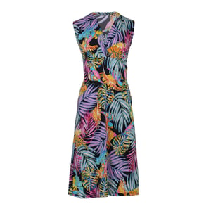 Mouwloze Empire Line-jurk in Foksia print