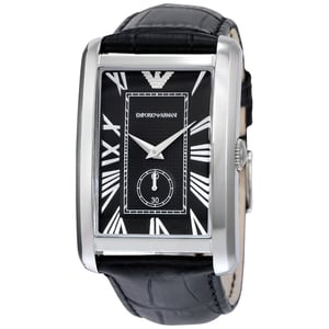 Emporio Armani AR1604 Rechthoekig Zwart Wijzerplaat Herenhorloge