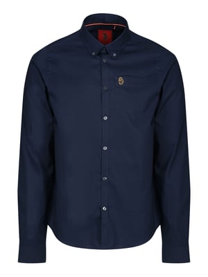 Luke 1977 Telford Tailored Fit Smart Shirt Navy