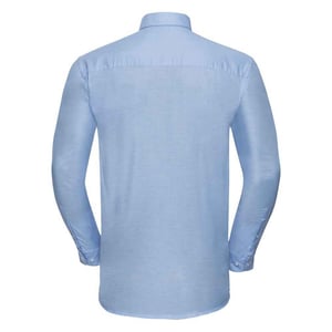 Russell Collection Mens Oxford Long-Sleeved Formal Shirt (Oxford Blue)