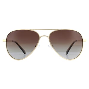 Polaroid Aviator Mens Gold Brown Gradient Polarized Sunglasses