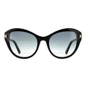Tom Ford Cat Eye Womens Shiny Black Smoke Gradient