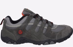 Hi-Tec Quadra II Heren Suède Wandelschoenen In Houtskool/Levendig Rood