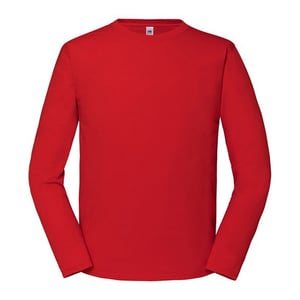 Fruit of the Loom Heren Iconic 195 Premium Ringspun Cotton T-shirt met lange mouwen (Rood)