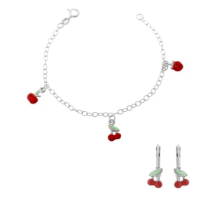Orphelia 'Apple' Kinder 925 Sterling Zilver Set: Armband + Oorbellen - Zilver SET-7149/2
