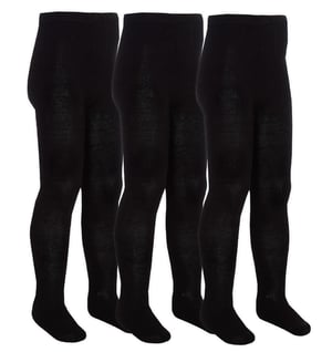 Sock Snob - 3 Paar Meisjes Bamboe Panty's Multipack | Effen Panty's voor School - Zwart