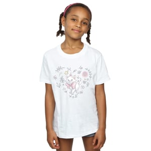 Disney Meisjes The Aristocats Marie Hart Katoenen T-Shirt (Wit)